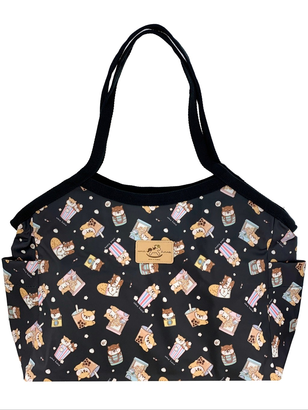 Waterproof Shiba Inu Trapeze Tote Shoulder Bag Cute Handmade Dog Pattern